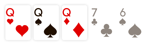Example of Three of a kind poker